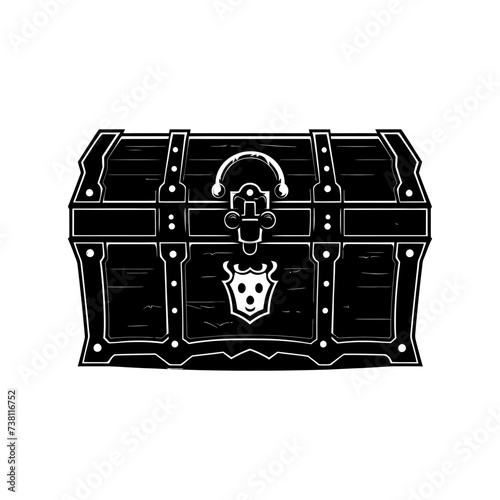 Silhouette Treasure Chest black color only