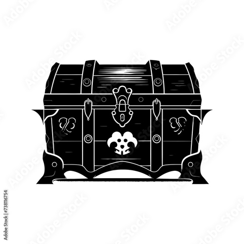 Silhouette Treasure Chest black color only