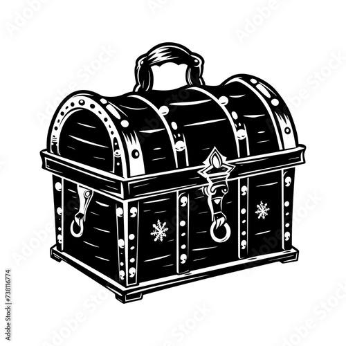 Silhouette Treasure Chest black color only