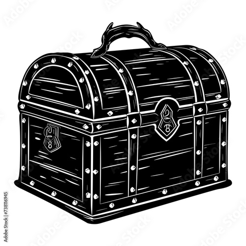 Silhouette Treasure Chest black color only