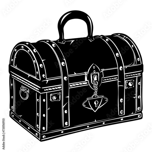 Silhouette Treasure Chest black color only