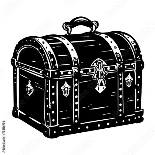 Silhouette Treasure Chest black color only