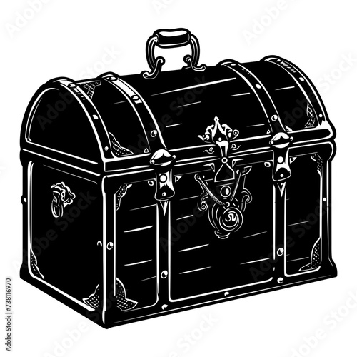 Silhouette Treasure Chest black color only