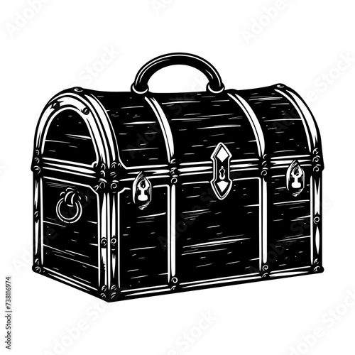 Silhouette Treasure Chest black color only