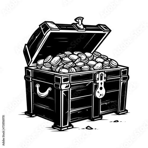 Silhouette Treasure Chest black color only