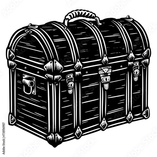 Silhouette Treasure Chest black color only