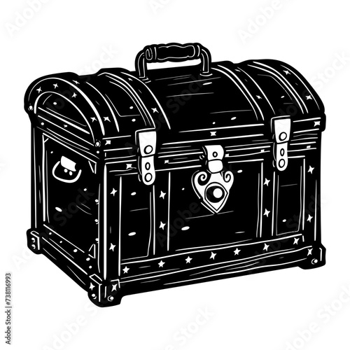 Silhouette Treasure Chest black color only