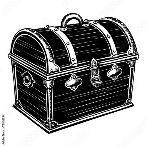 Silhouette Treasure Chest black color only