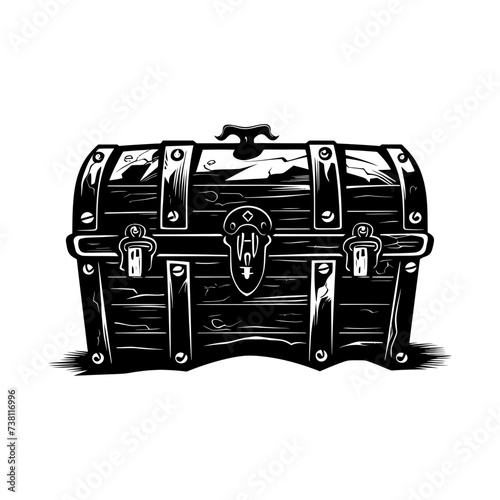 Silhouette Treasure Chest black color only