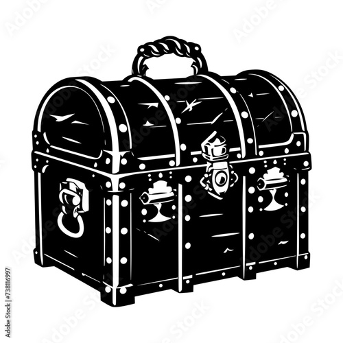 Silhouette Treasure Chest black color only