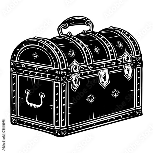 Silhouette Treasure Chest black color only