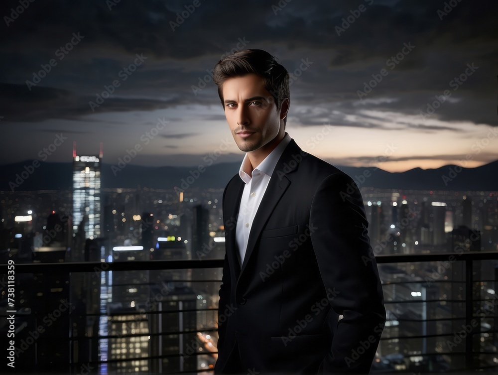 attractive confident young businessman guy model