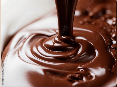 Chocolate Flowing Background.Close-up image 