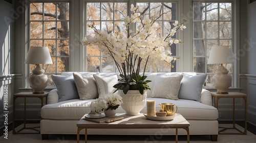 White and Light Gray Window Treatments