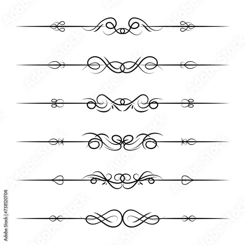 Dividers collection in calligraphic style