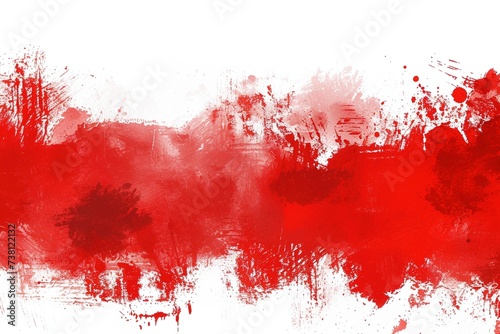 Vibrant Neon Palette: Horizontal Neon Red and Grey Grunge with Scratch Effect and White Border, Isolated on White