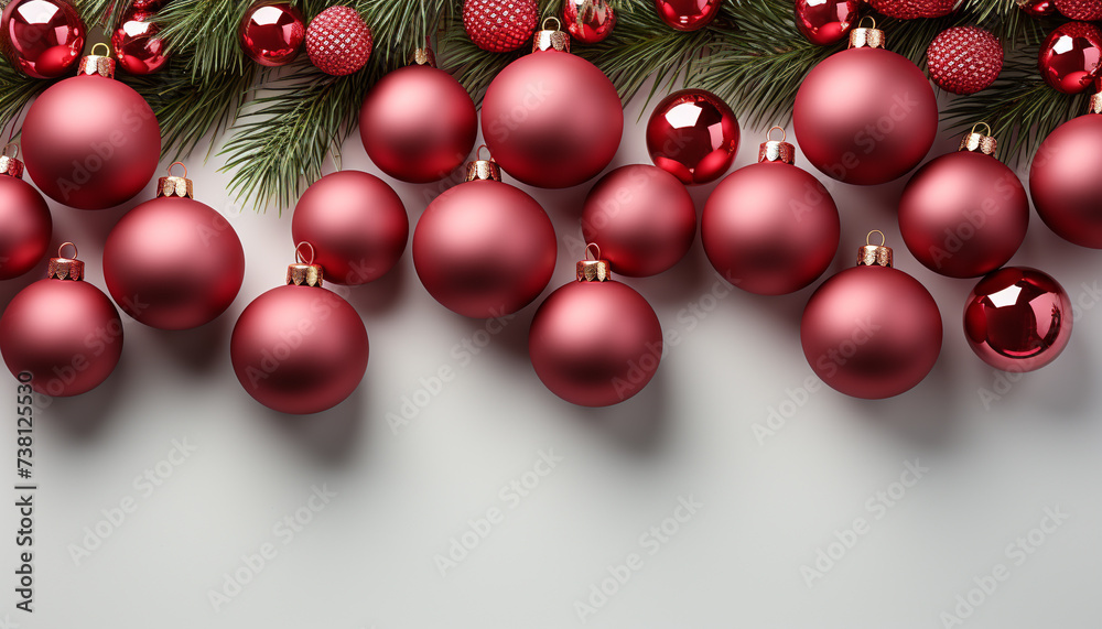 Christmas tree decoration hanging on green background generated by AI Christmas tree decoration hanging on green background generated by AI