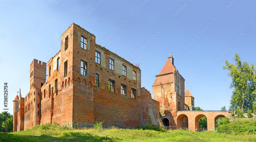Ruins of a gothic castle in Szymbark near Ilawa, Poland