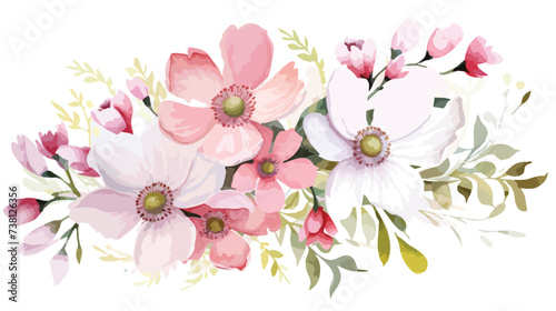 Watercolor illustration of flowers. Mothers day