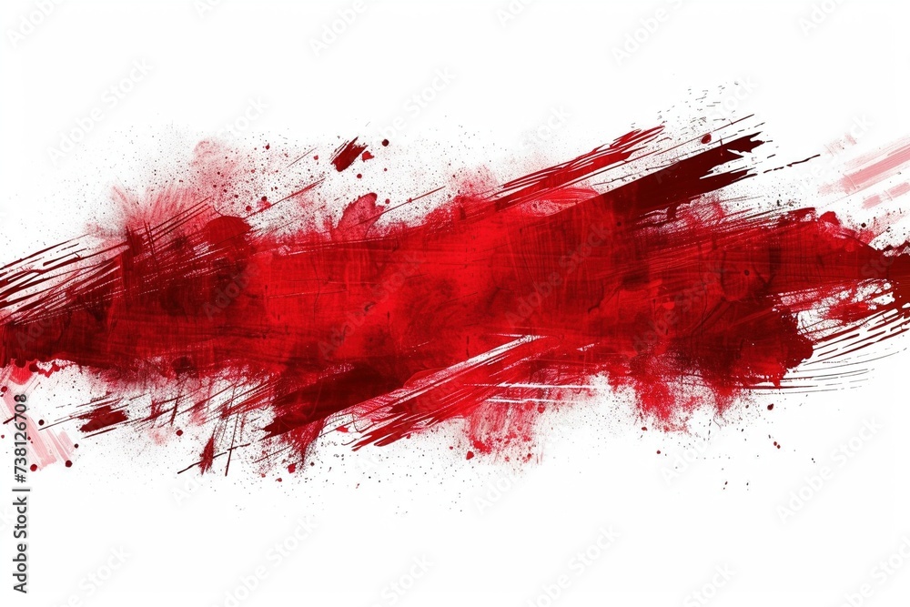Dynamic Neon Fusion: Red and Grey Grunge and Scratch Effect Horizontal with White Border Isolated on White
