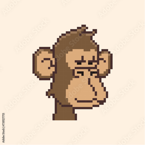 APE MONKEY FACE PIXEL ART