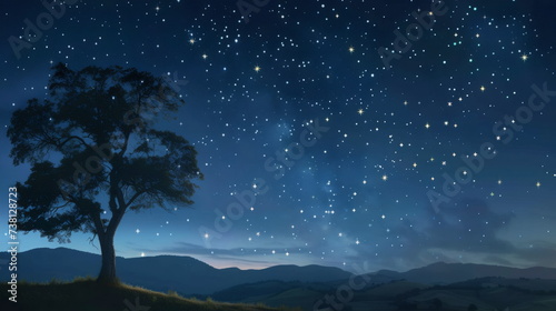  Soft and Romantic Landscape. With 8K Resolution, the Sky-Blue Nightcore Sets a Serene Tone. Realistic Yet Romantic, it Evokes the Essence of Nocturne
