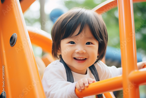 AI generated image of cute charming child on summer holidays