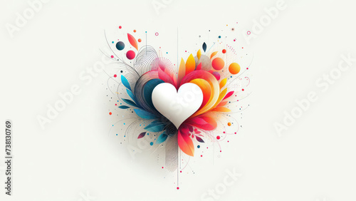 Colorful Love: Heart Symbol on Crisp White Backdrop photo