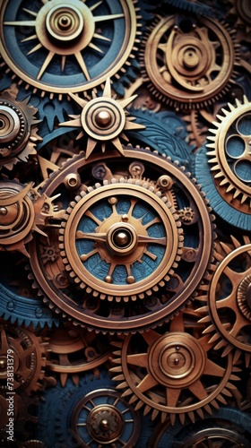 An illustration of steampunk gears