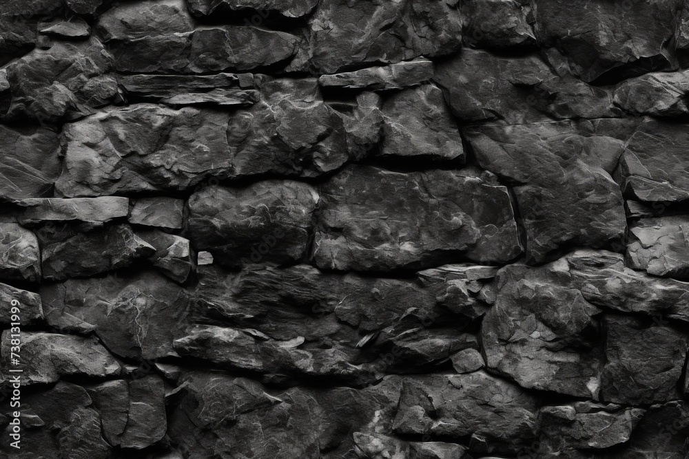 Dark rough seamless stone wall texture background