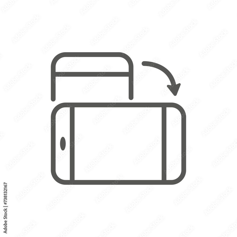 Vector flat illustration. Gray device on a white background. The concept of electronic devices. Suitable for social networks, icons, screensavers and as a template. Vector flat illustration. Gray device on a white background. The concept of electronic devices. Suitable for social networks, icons, screensavers and as a template.