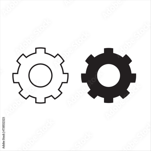 Gear/settings icon on white background Vector Cog Settings Icon Symbol.