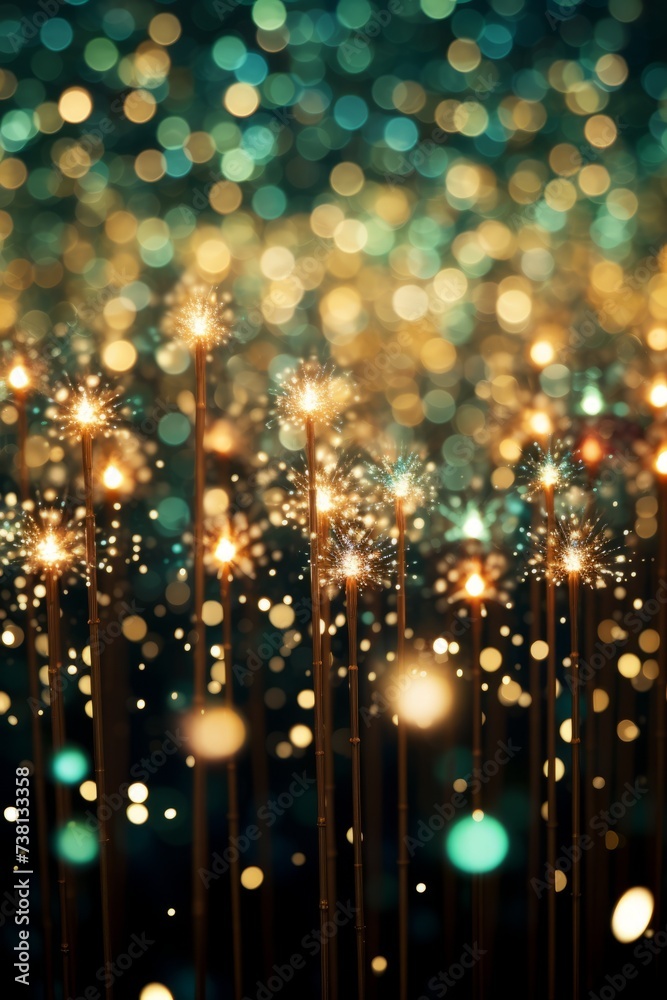 Glowing sparklers with blurred background Glowing sparklers with blurred background