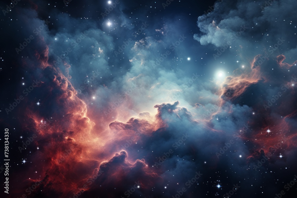 A beautiful space nebula with vibrant colors - obrazy, fototapety, plakaty 