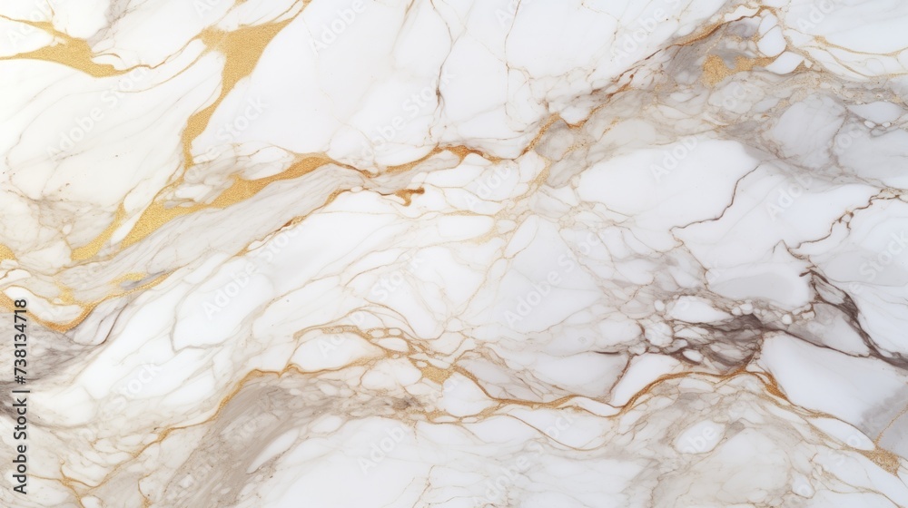 Fototapeta premium Golden veins on white marble texture