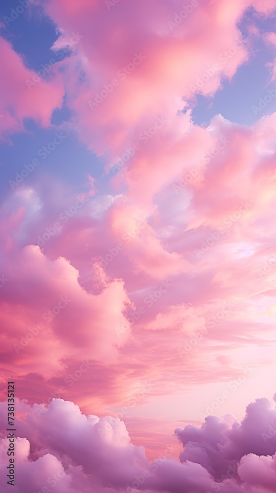 A Breathtaking Sunset Sky Painted in Pink and Blue