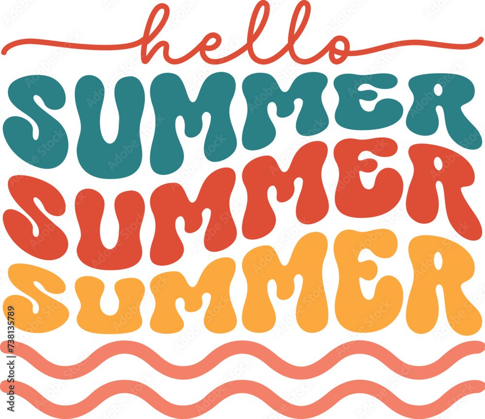 Retro summer svg design, summer svg design