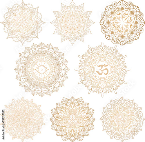 Mandala Indian Ornament vector ClipArt. Hindi ornament. Indian pattern. Sanskrit. Lotus mandala