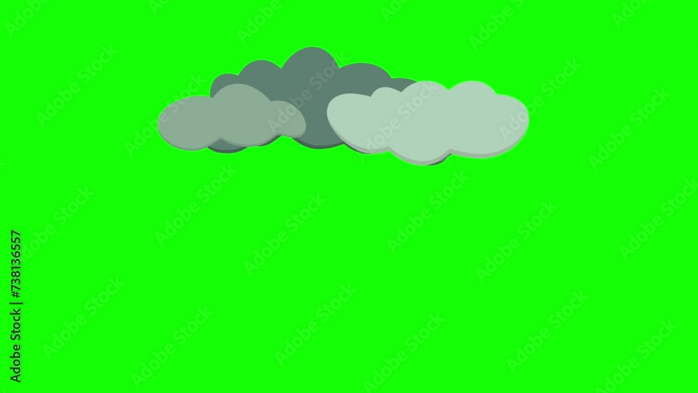 Rain Cloud, Rainy sky with clouds and thunders, Cute cartoon storm cloud, Cloud with Rain and Lightning Bolt, lightning strike. Thunderbolt hit from thunderstorm clouds, shock flash effect