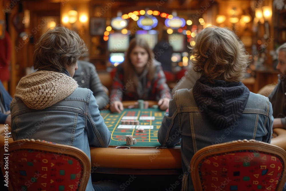 Man in casino. A skilled poker player competes in high-stakes tournaments at the casino, using their strategic prowess and poker face to outwit opponents and win big prizes