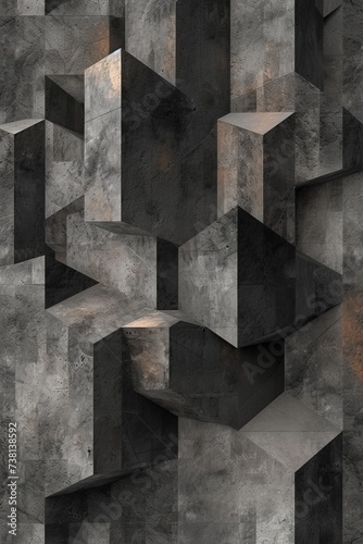 Gray concrete blocks background © Molostock
