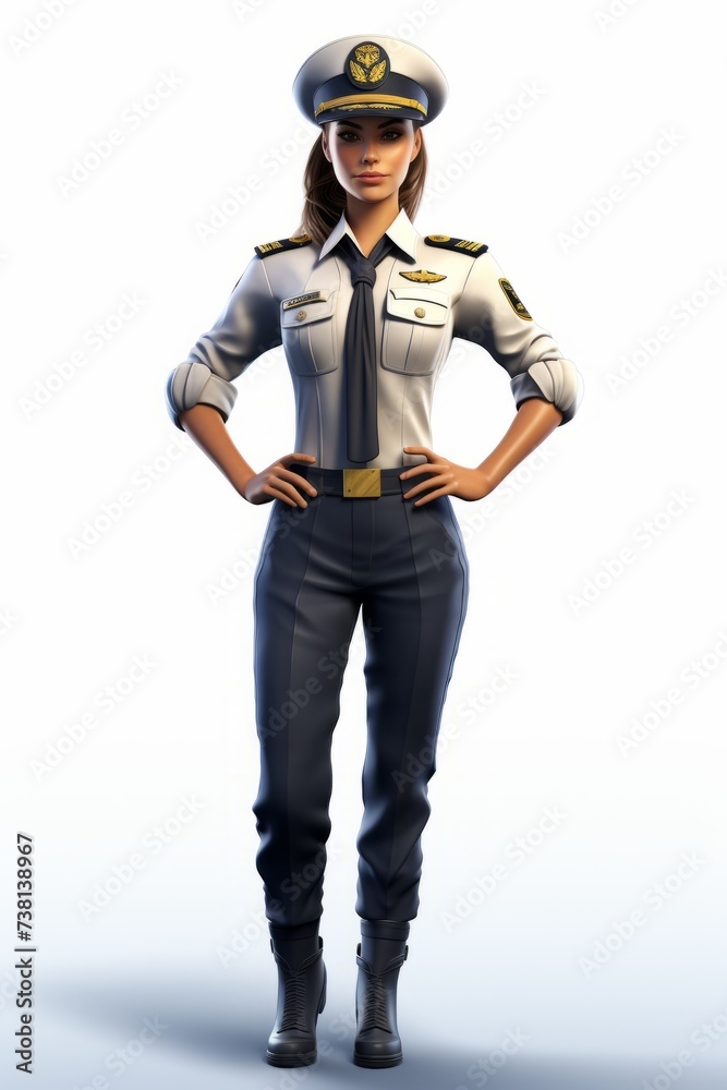 Confident Female Pilot in Uniform Confident Female Pilot in Uniform