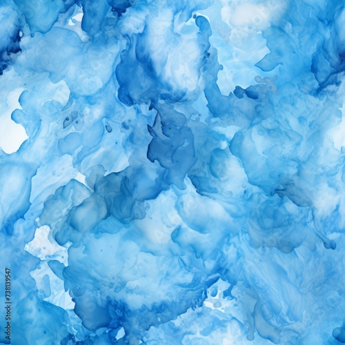 Abstract Blue Alcohol Ink Paint Texture with White Spots