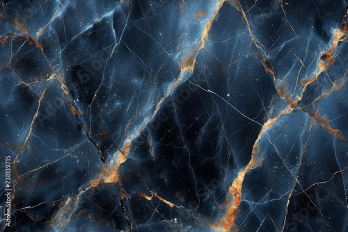 Blue and gold marble texture photo