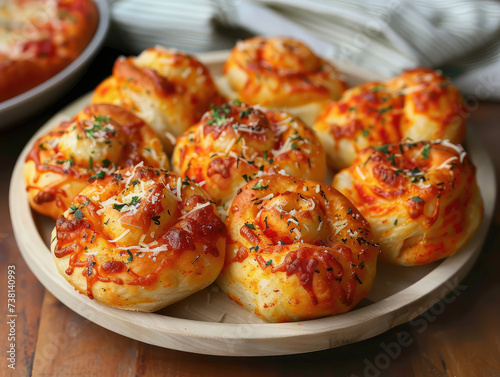 Plate of Pizza Rolls, Food Photography