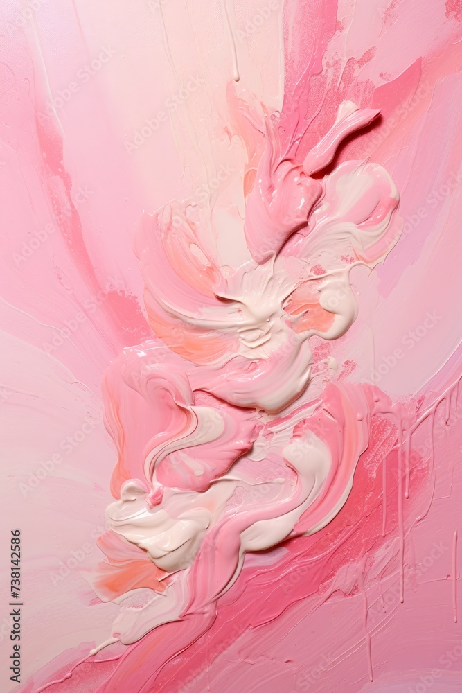 Pink and white oil paint swirls