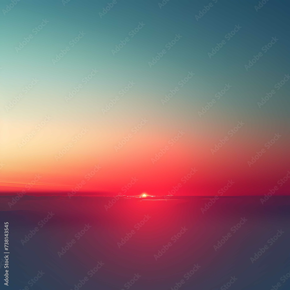 Vivid Horizon: Radiant Sunset Over Tranquil Seas