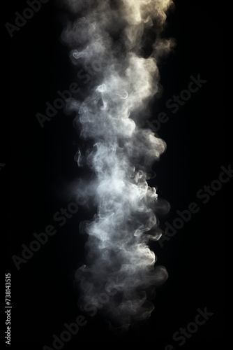 Wispy tendrils of smoke rising against a black background