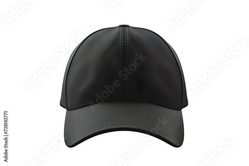 brown baseball cap mockup front view, white background isolated PNG