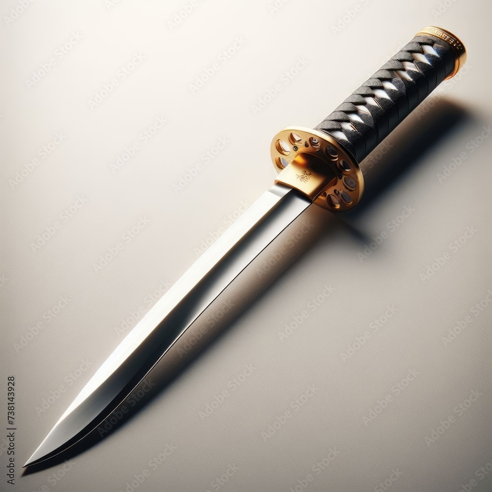 Naklejka premium samurai katana on white